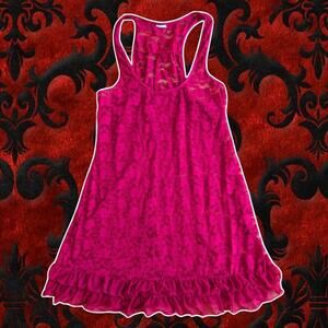 Red lace slip nightie